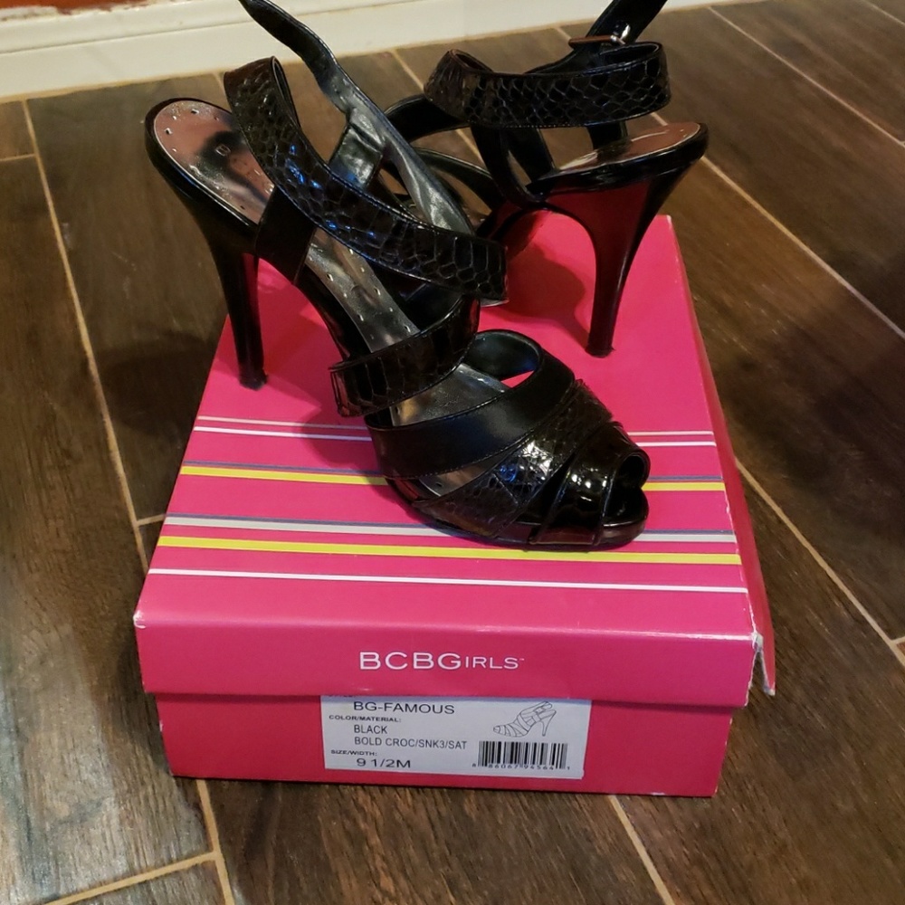 Black strappy heels